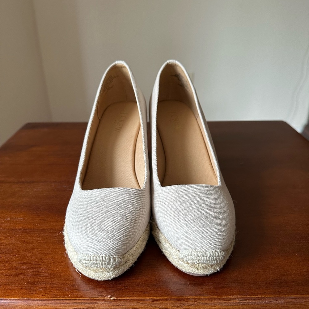 JCrew canvas espadrille wedges